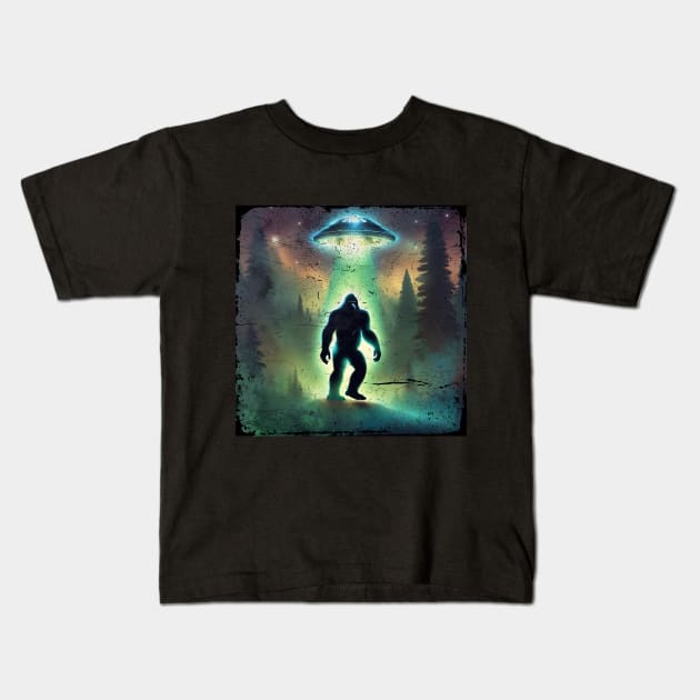 Beam Up Bigfoot Kids T-Shirt by Createdreams